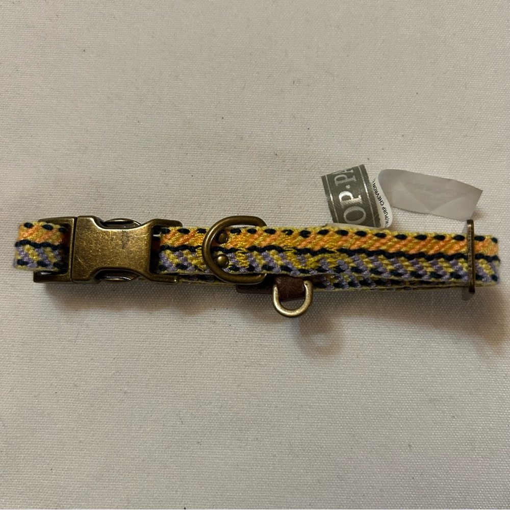 XS Yellow and Purple Chevron Dog Collar